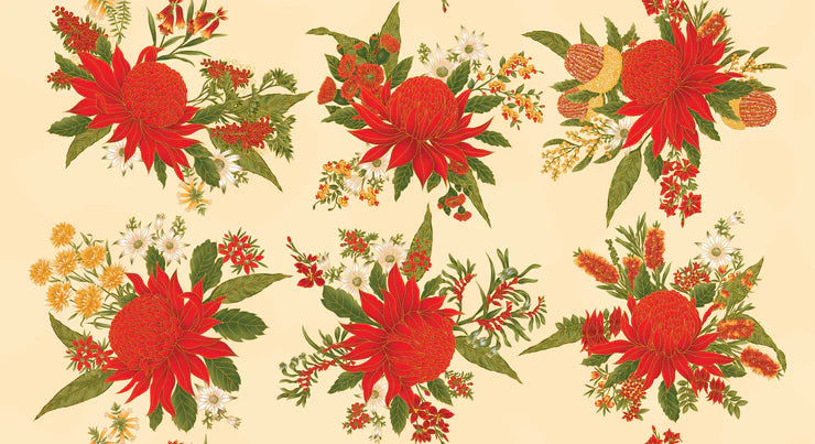 Under the Australian Sun - Large Waratahs - Orange / Cream