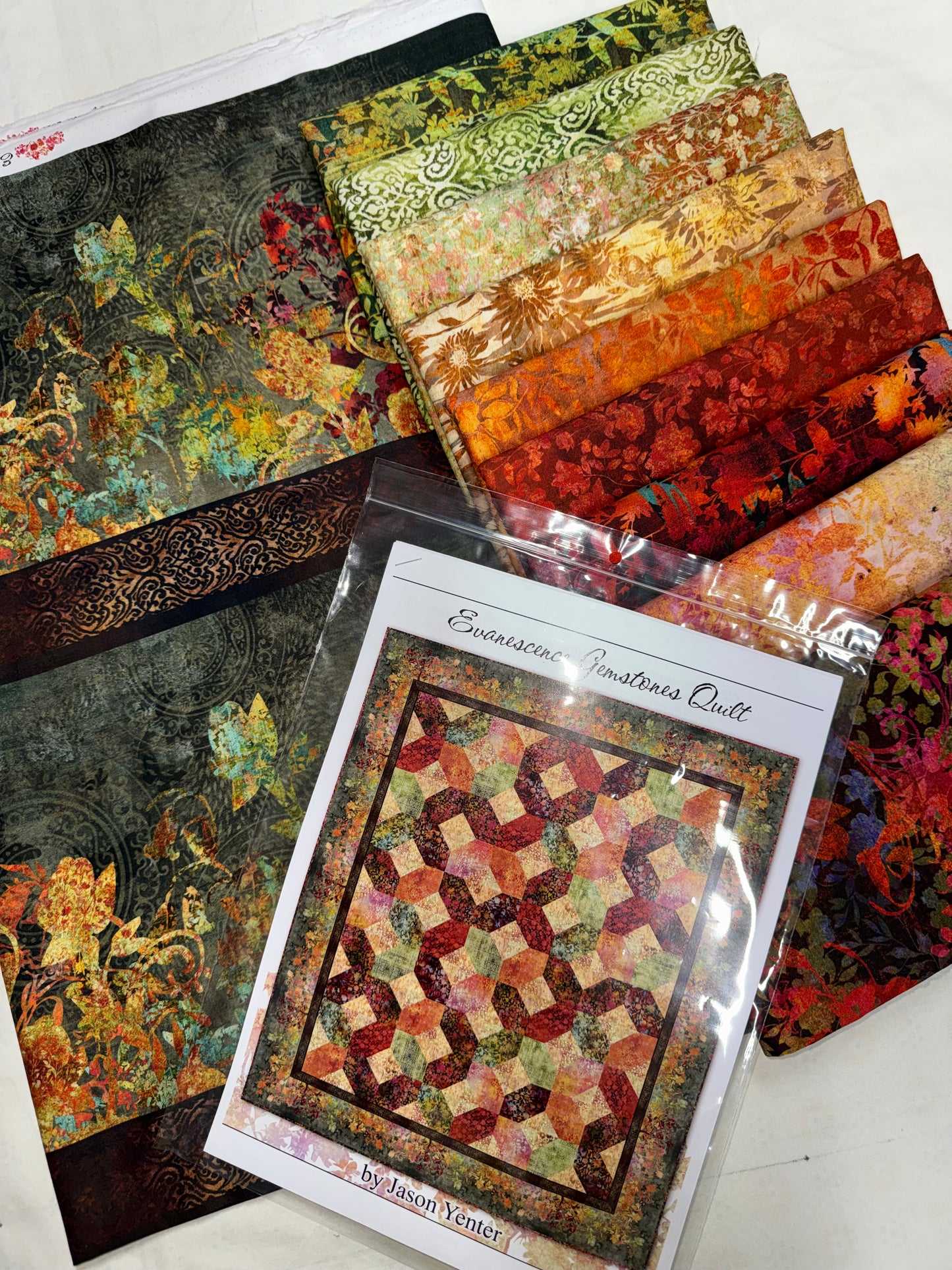 Evanescence Gemstones Quilt Kit - Autumn - 83.5" x 99.5" Jason Yenter Design. Only 3 available.
