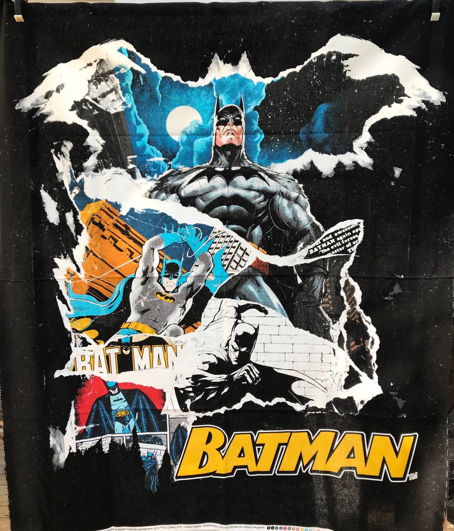 Batman Cotton Fabric Panel SALE PRICE - ONLY $10.00!!
