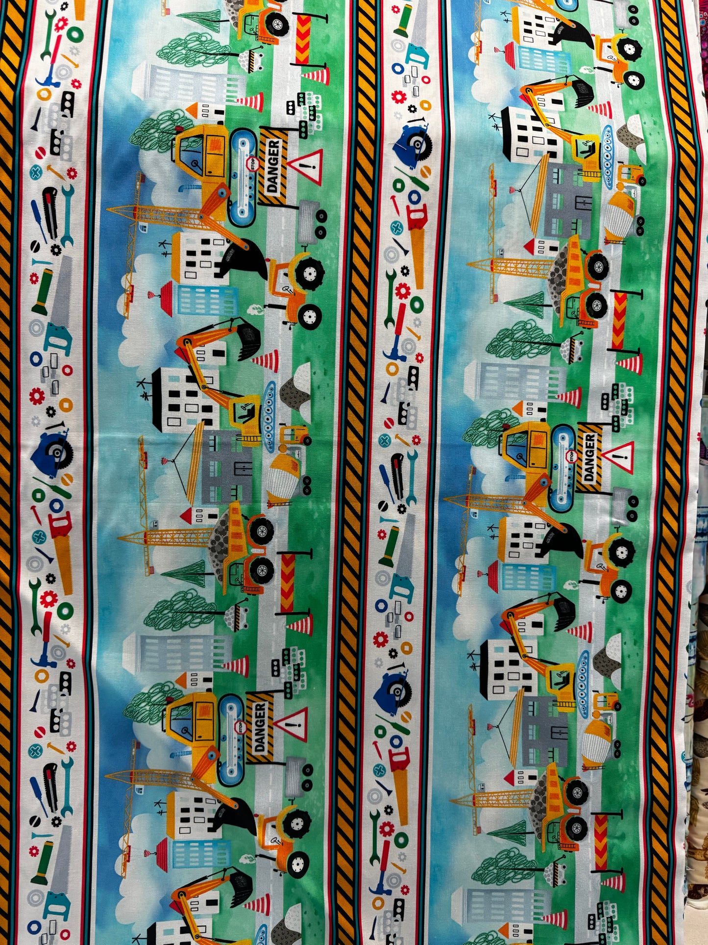 Dream Big Little Builder Panel with matching fabric set