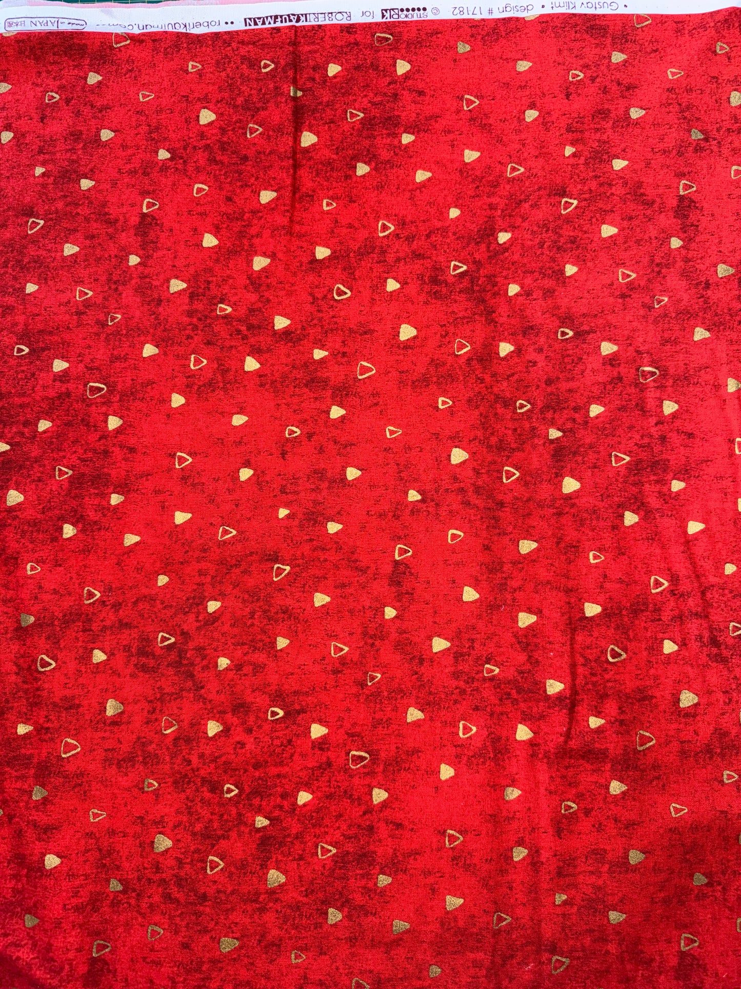 Gustav Klimt Red with Gold Triangles