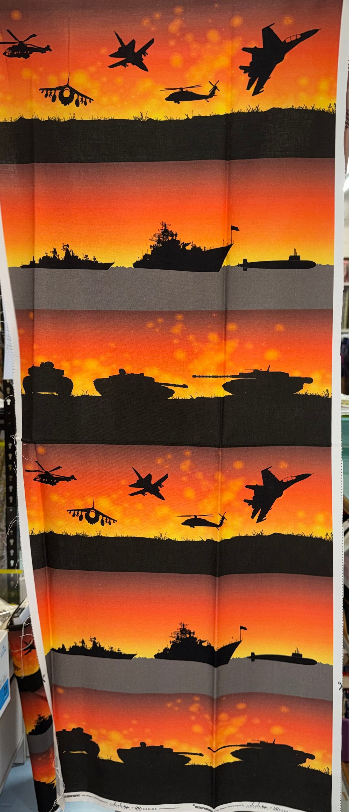 Remembering Forces at War Stripe - 40cm wide panel.