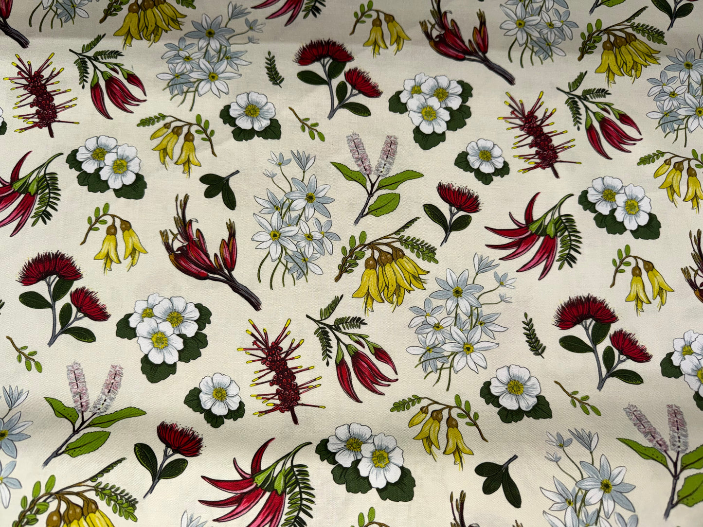 Native Flora on Cream Background