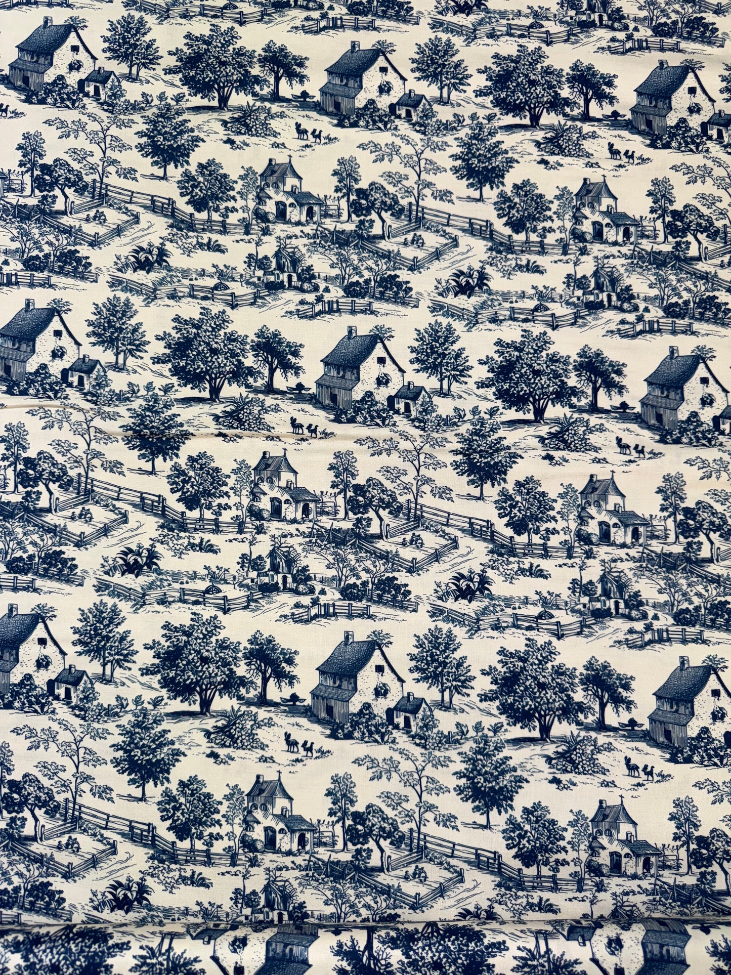 Toile De Jouy - Classic Blue and White Village Design DV6620