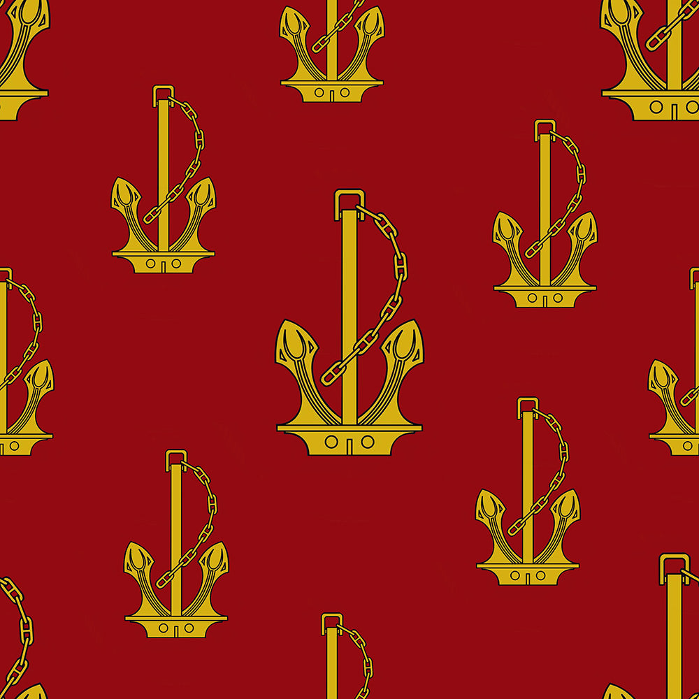 Navy Anchors in Red