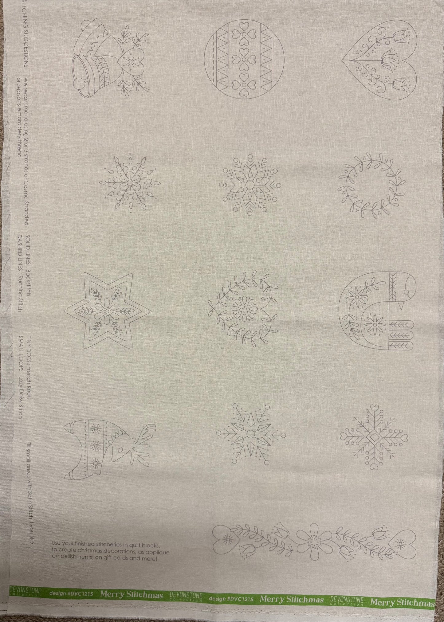 DVC1215 Merry Stitchmas Stitching Panel of 26