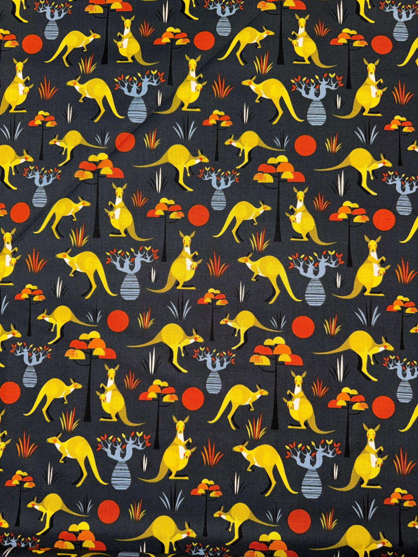 Wild and Free Aussie Kangaroos on Dark background