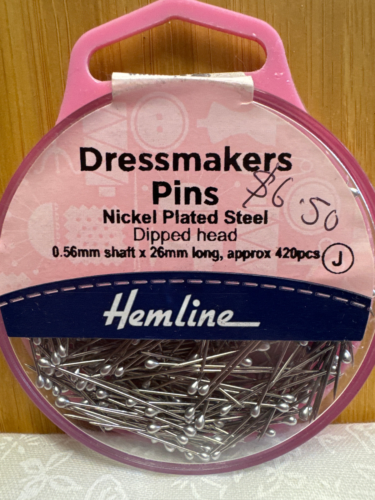 Hemline Dressmakers Pins - 0.56mm x 26mm x 420