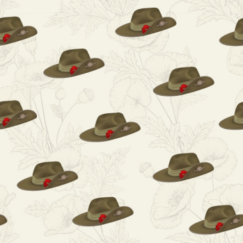 ANZAC Hats on a grey background