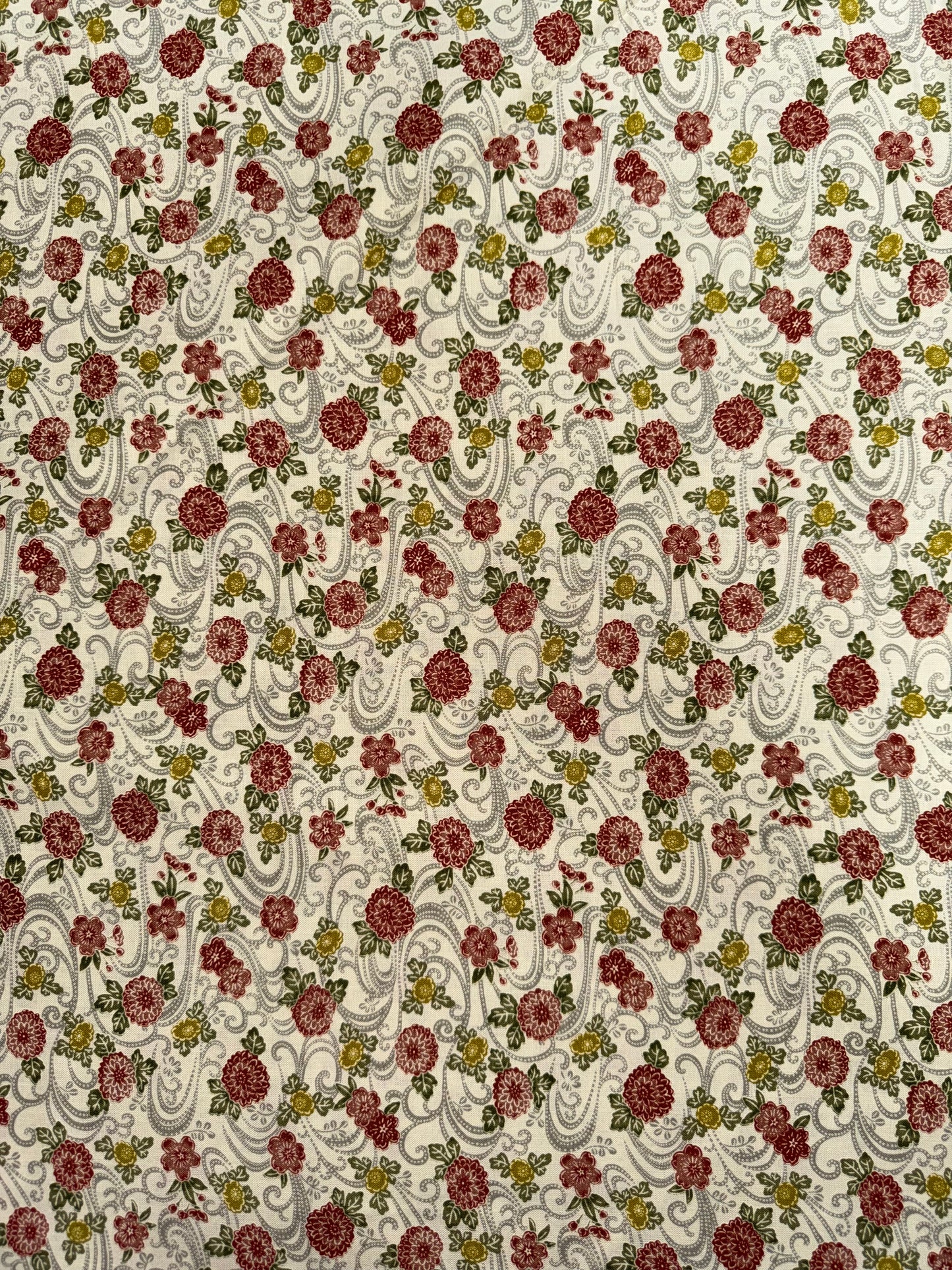 Robert Kaufman - Kyoto Gardens - Cream with small flowers and waves