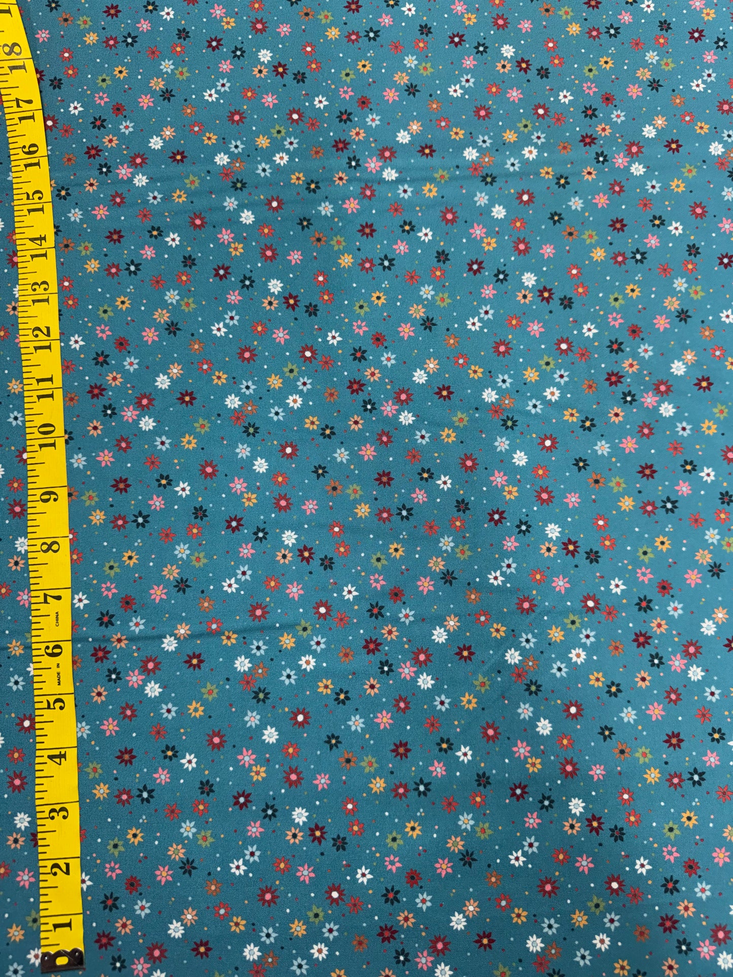 Harvest Heritage - Ditzy Stars - Cyan Blue