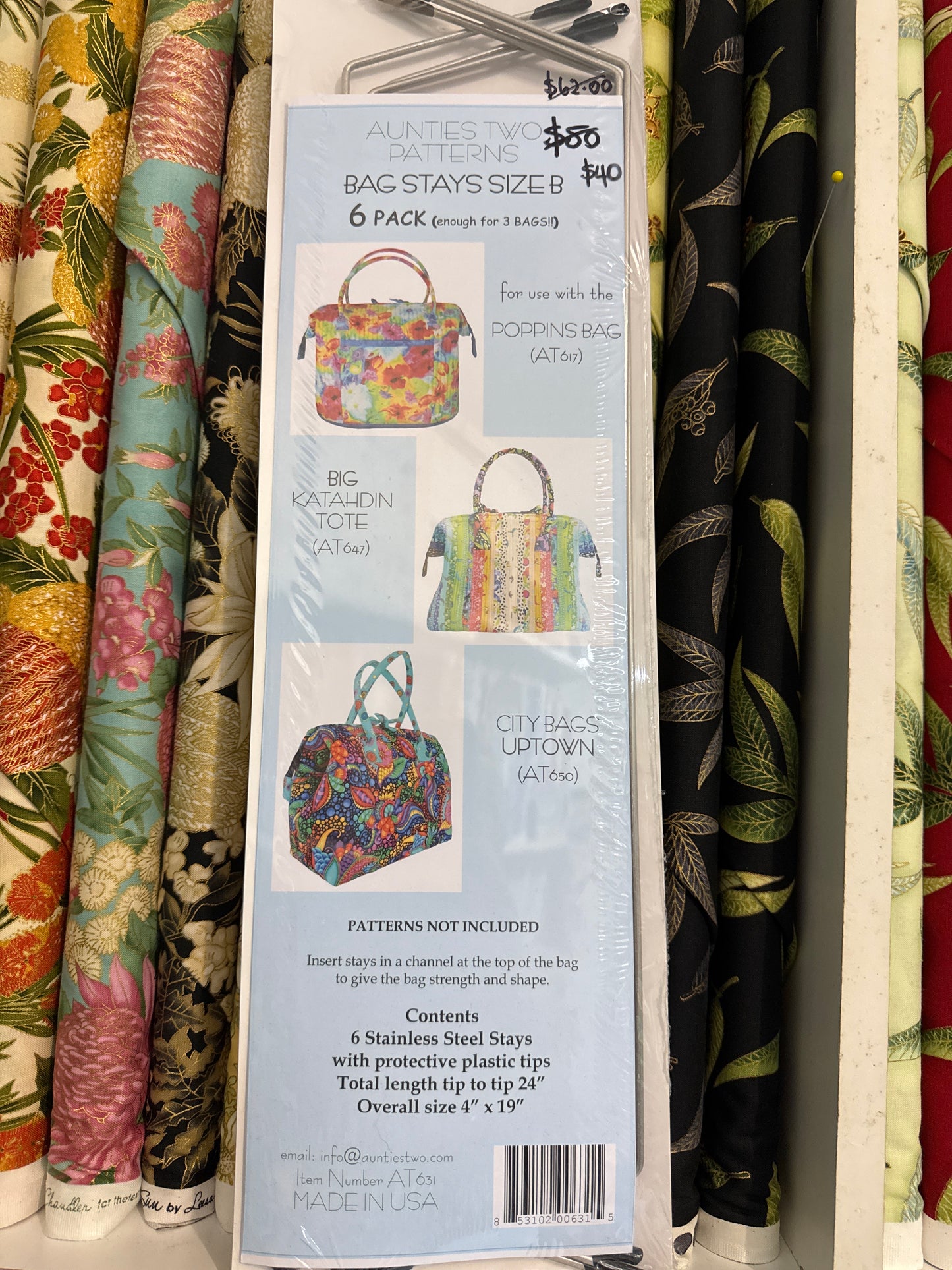 Aunties Two- Bag Stays Size B Set of 6