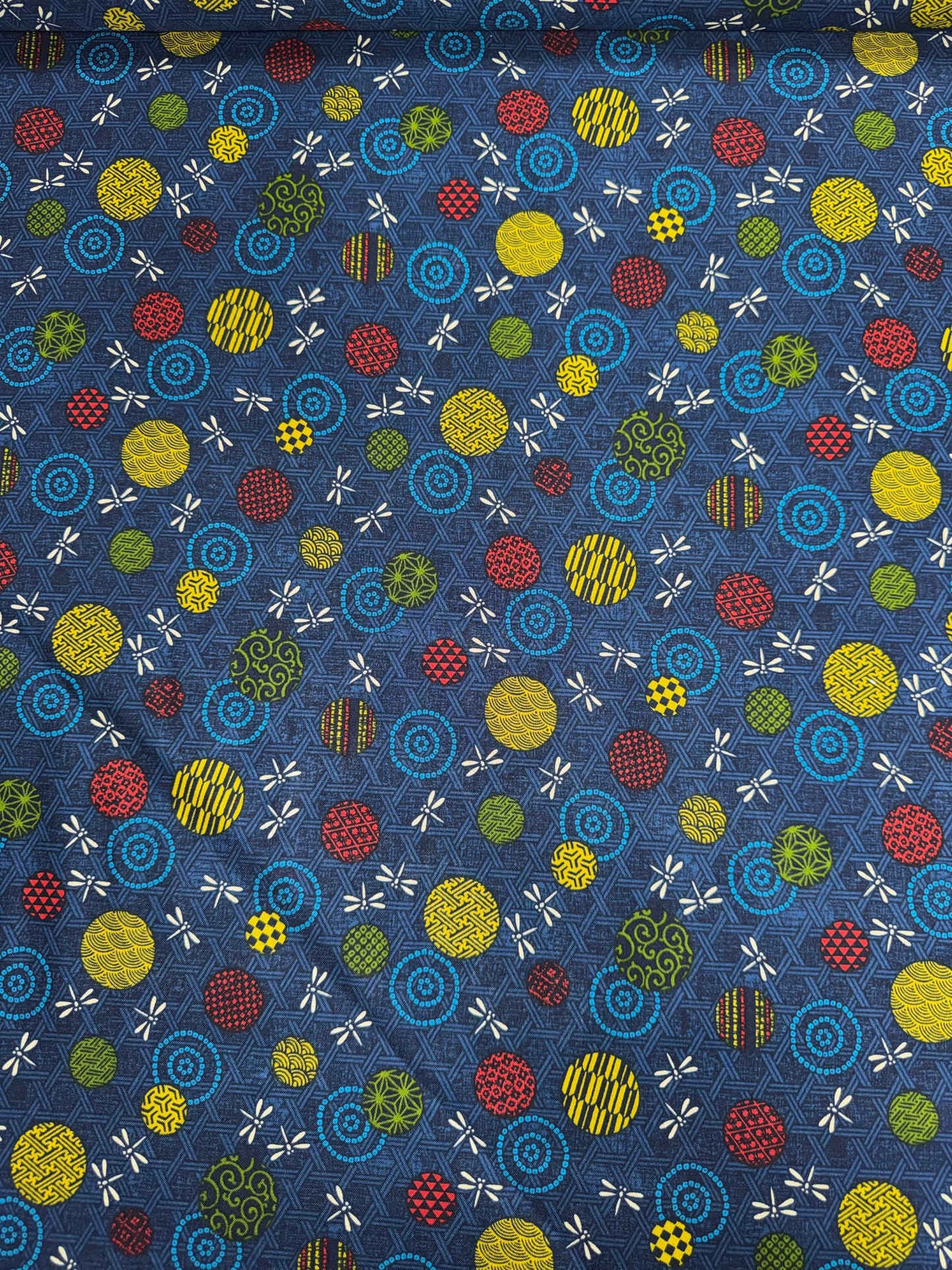 Japanese Symbols on Blue Wicker background