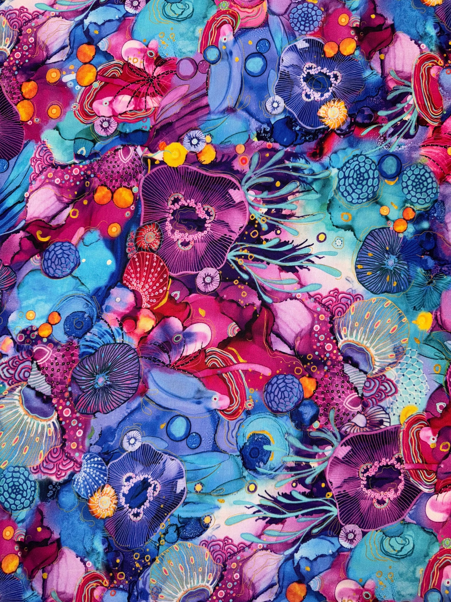 Painted Sea - Allover Large Multi Coloured Anemones