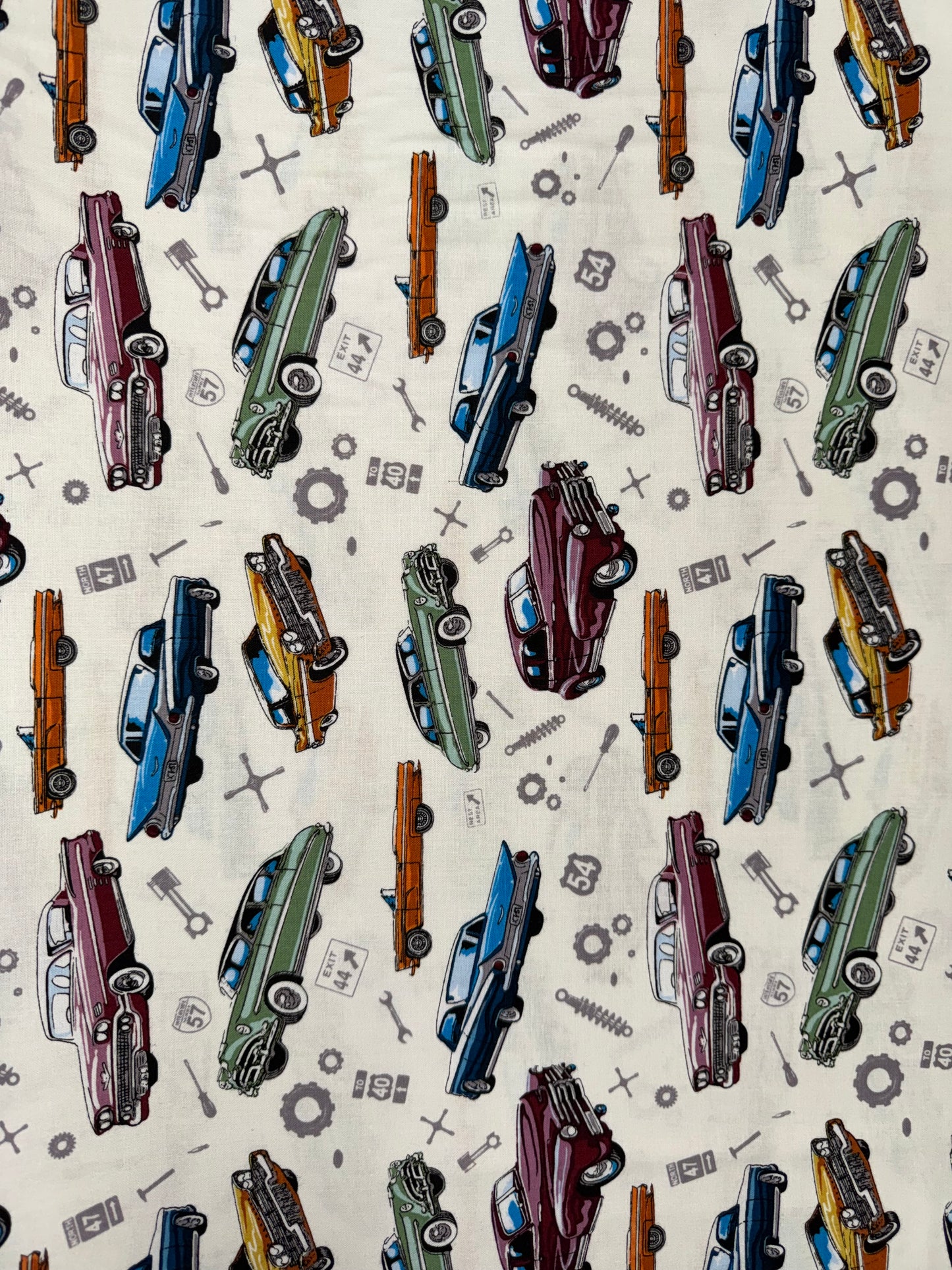 Classic Cars on Cream Background