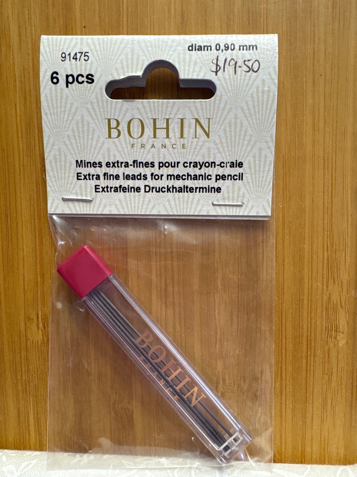 BOHIN Chalk Replacement Black Leads only - 6 x .9mm Black leads