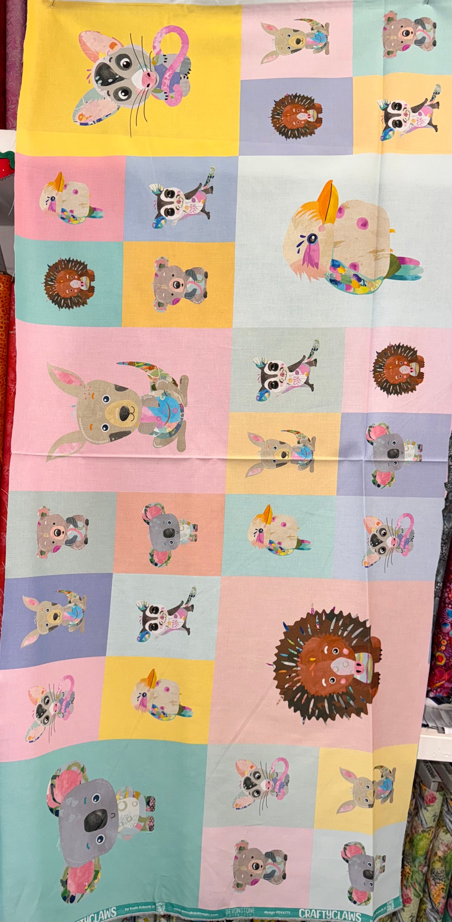 DV6775 Crafty Claws Fun Aussie Animals Postcard Panel