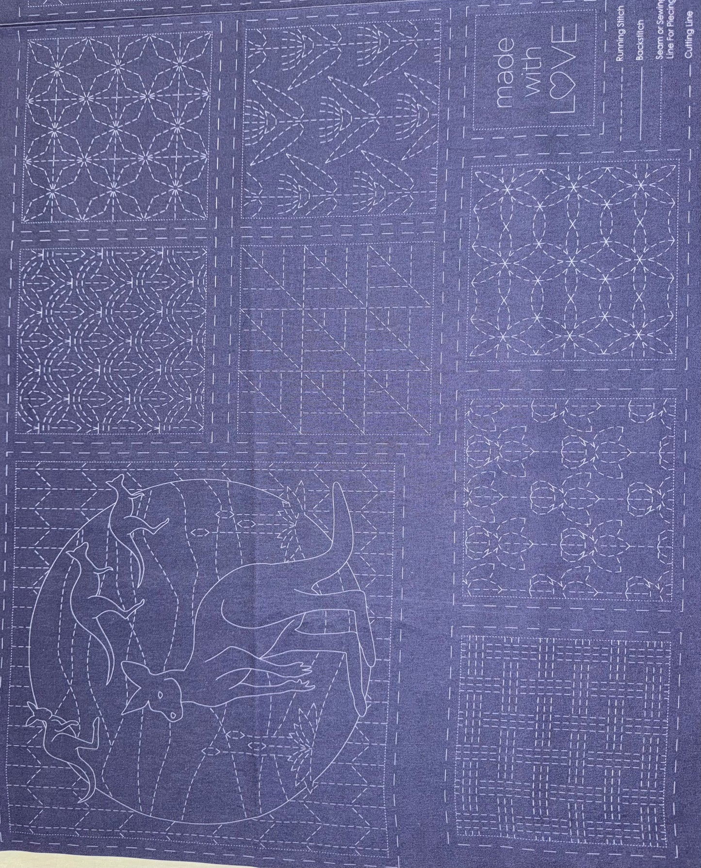 DV4096 Sashiko Fauna Panel in Navy