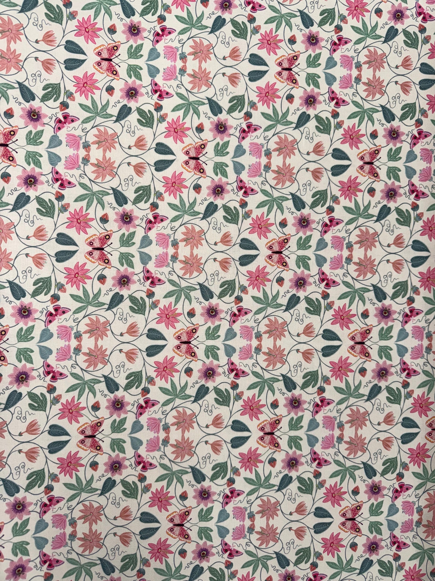 Botanical Oasis Botanical Butterfly on Cream A985A