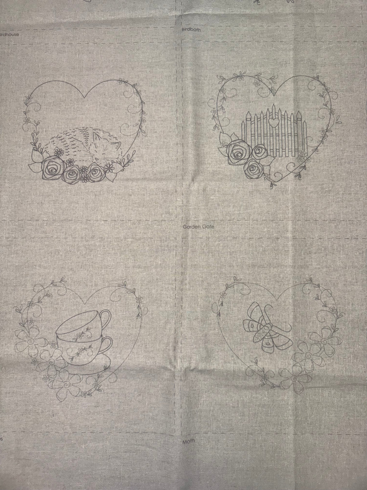 DV7896 Stitchery - Garden Trinkets on Linen