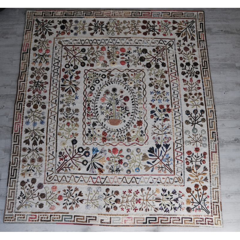Carolyn Konig Design – Aunt Green Quilt Complete Kit - Partially done 84" x 94"
