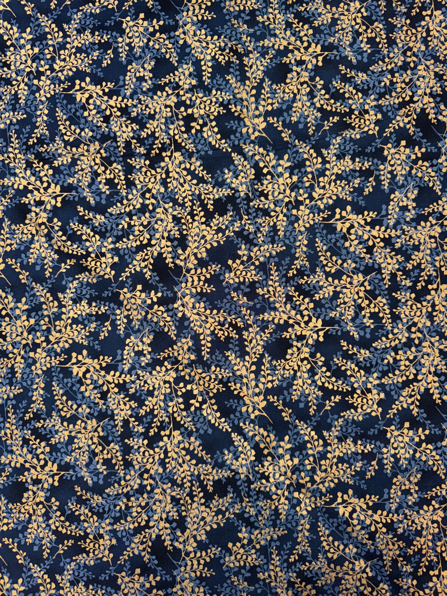 Navy Gold Foliage