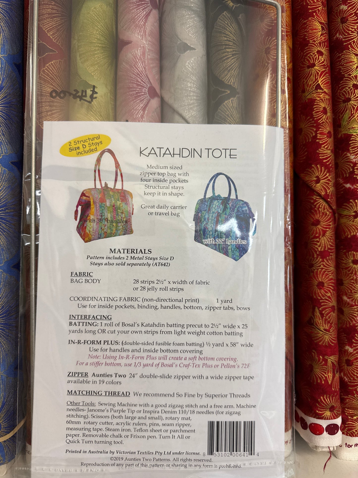 Aunties Two Patterns- Katahdin Tote