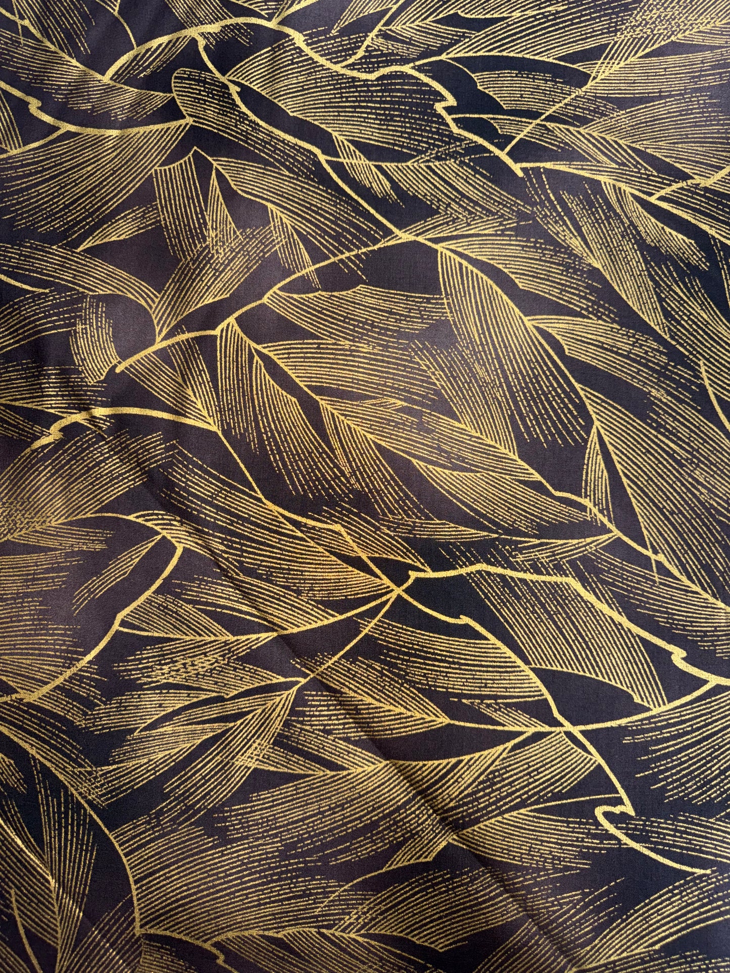 Japanese Gold Leaves on Brown background