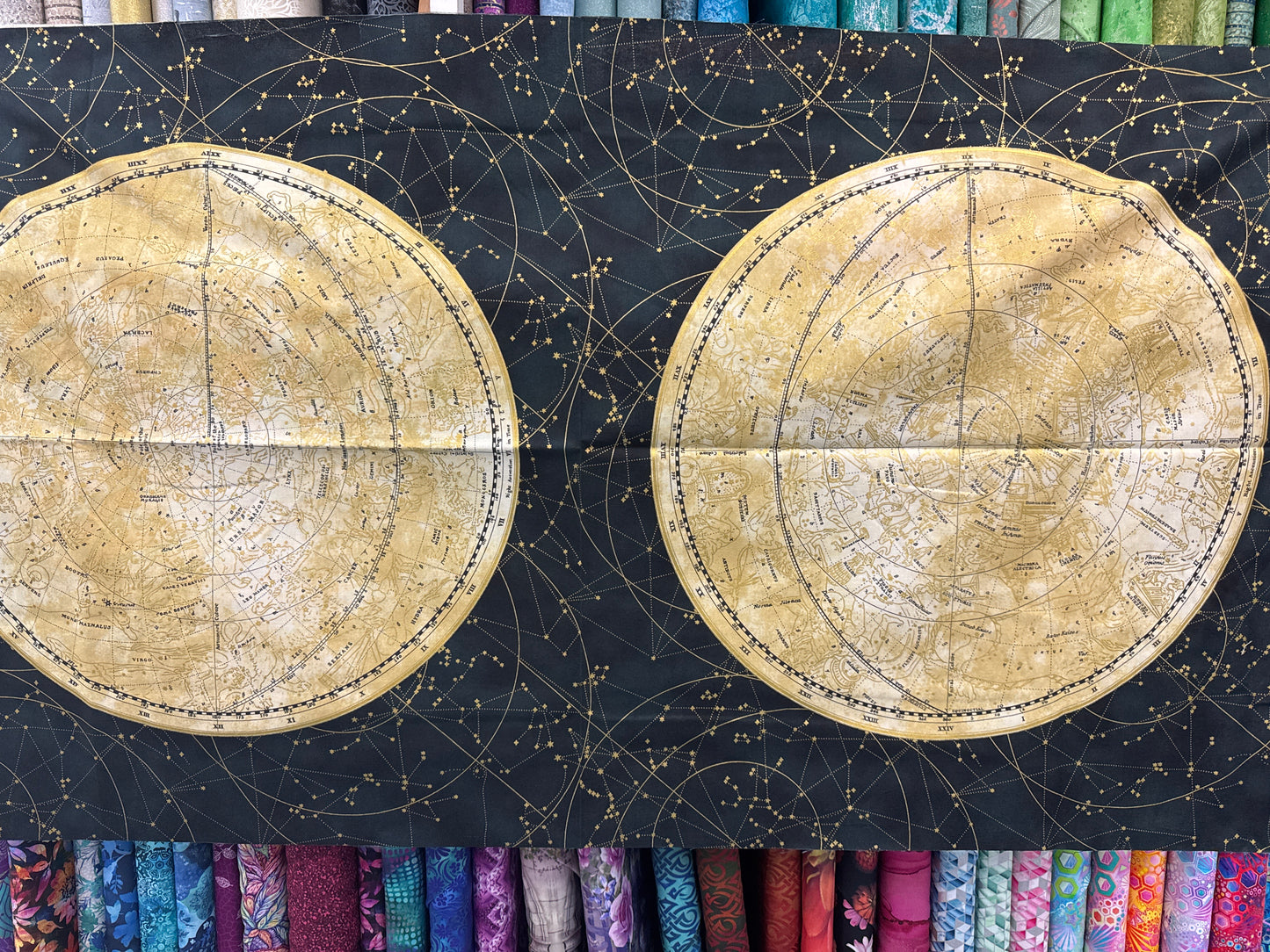 Star Maps Gold and Black Fabric Panel SALE PRICE - ONLY $10.00!!