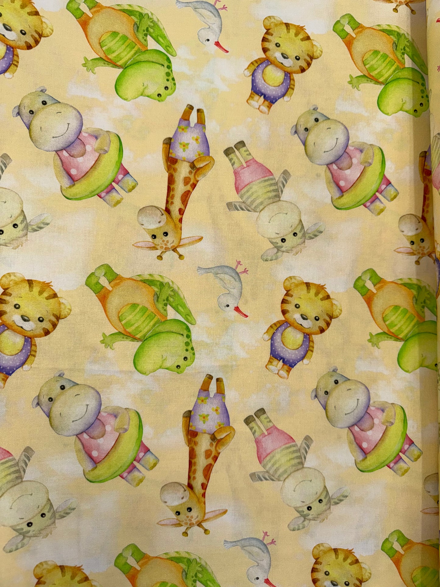 Cozy Snuggles Wide Backings - Animals Yellow