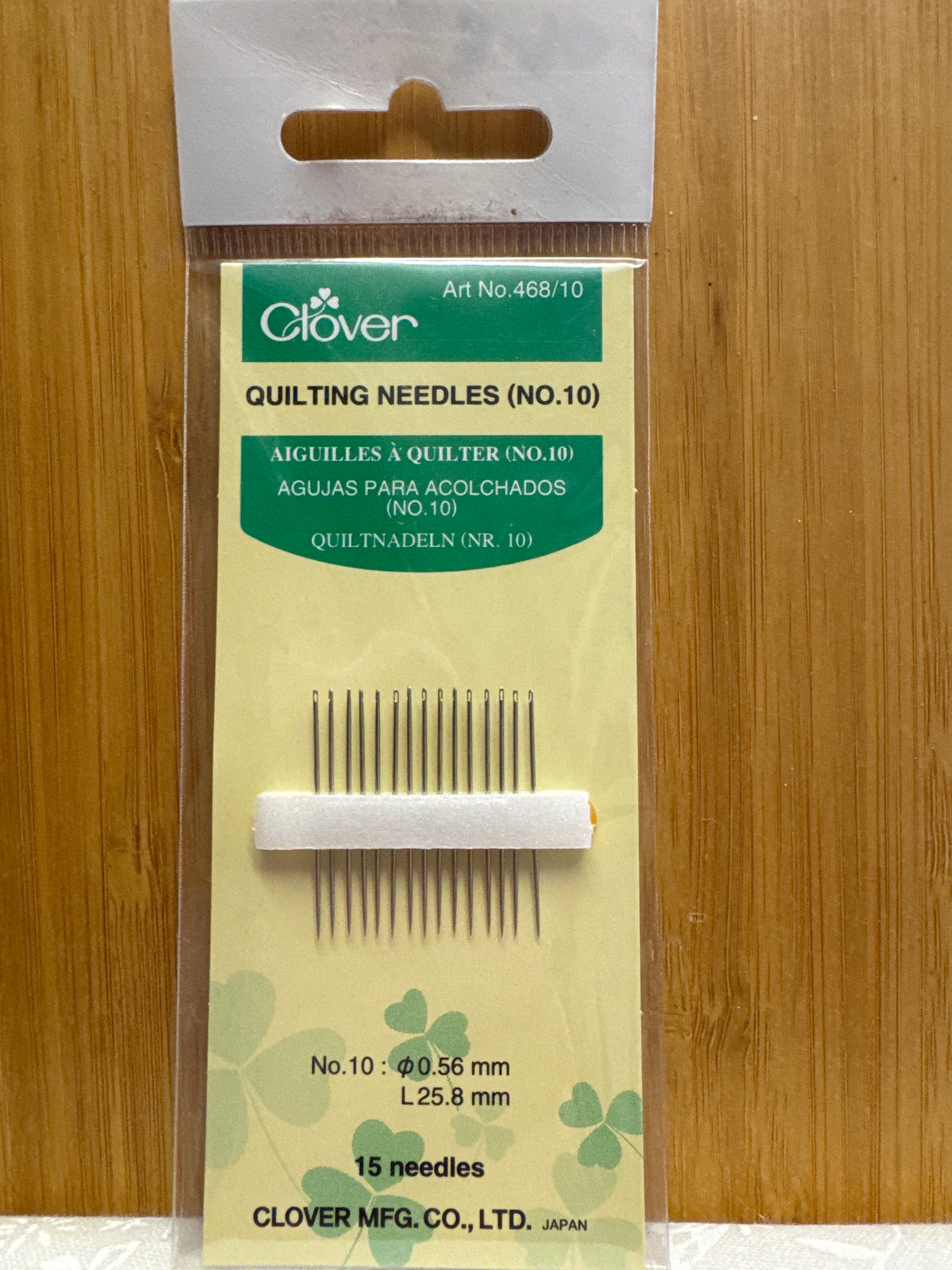Clover Hand Needles Quilting - Size 10 - 15 pieces