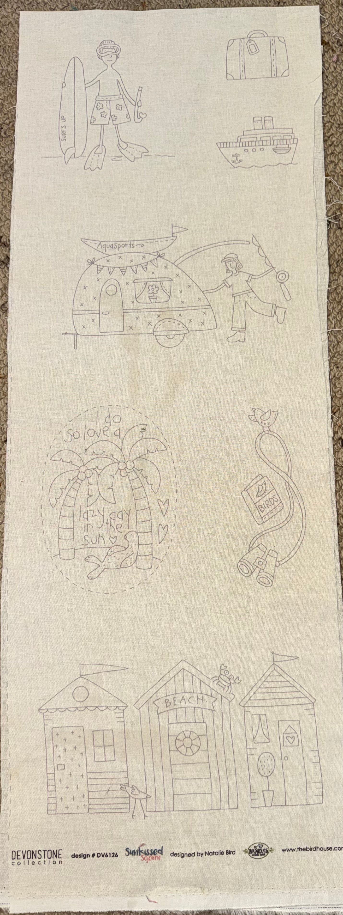 DV6126 Stitchery - Sunkissed Sojourn on Cream Linen