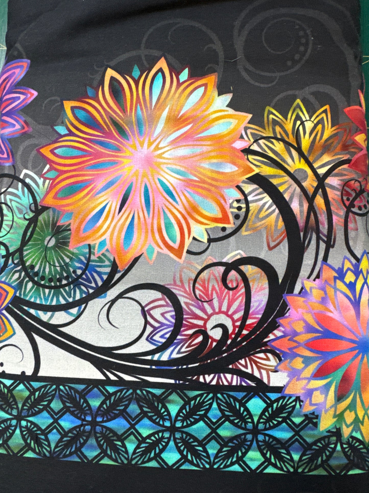 Dazzle by Jason Yenter Border in Teal and Black