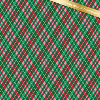 Christmas Fundamentals Holly Jolly Dark Plaid Metallic DVC1235