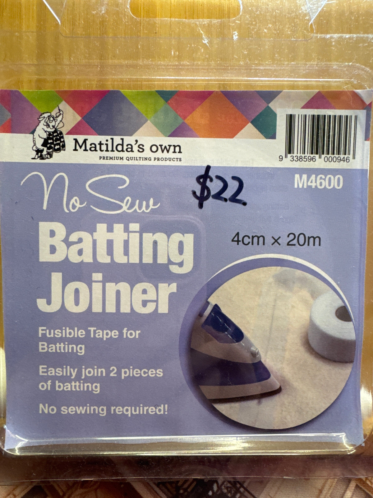 Matilda's own No Sew Batting Joiner 4cm x 20m