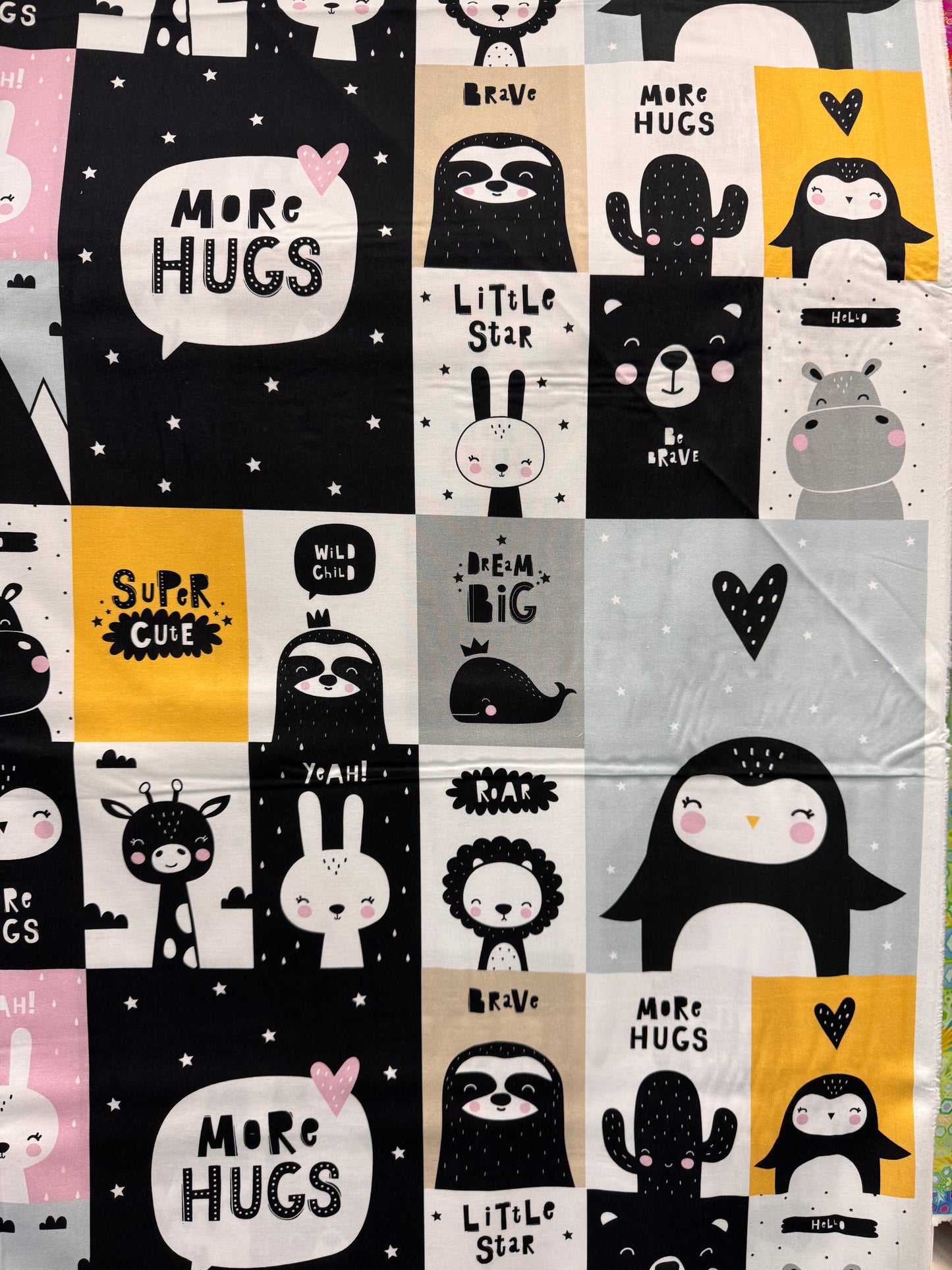 Be Brave Wild Child - Cotton Fabric Panel - SALE PRICE ONLY $10! DV6431