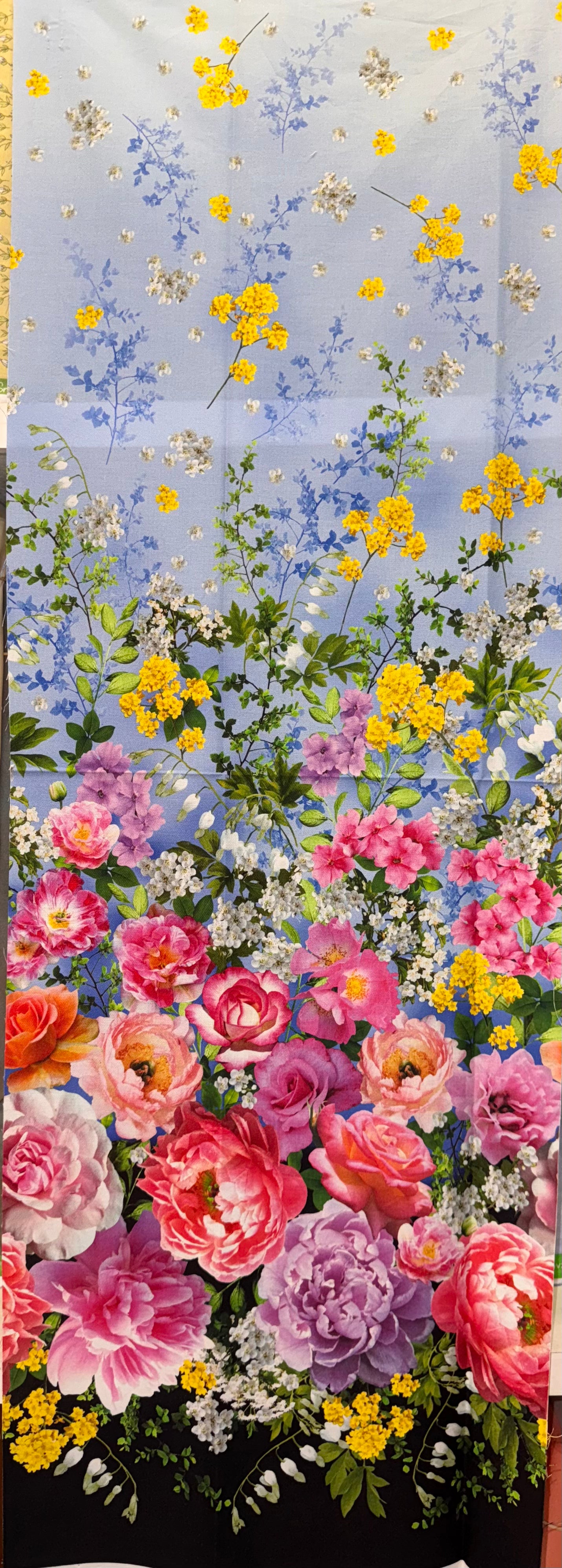 Flower Splendor Border Blue