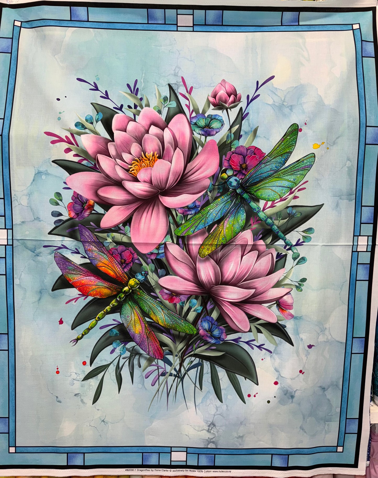 Flowers on a blue background. 82030-3