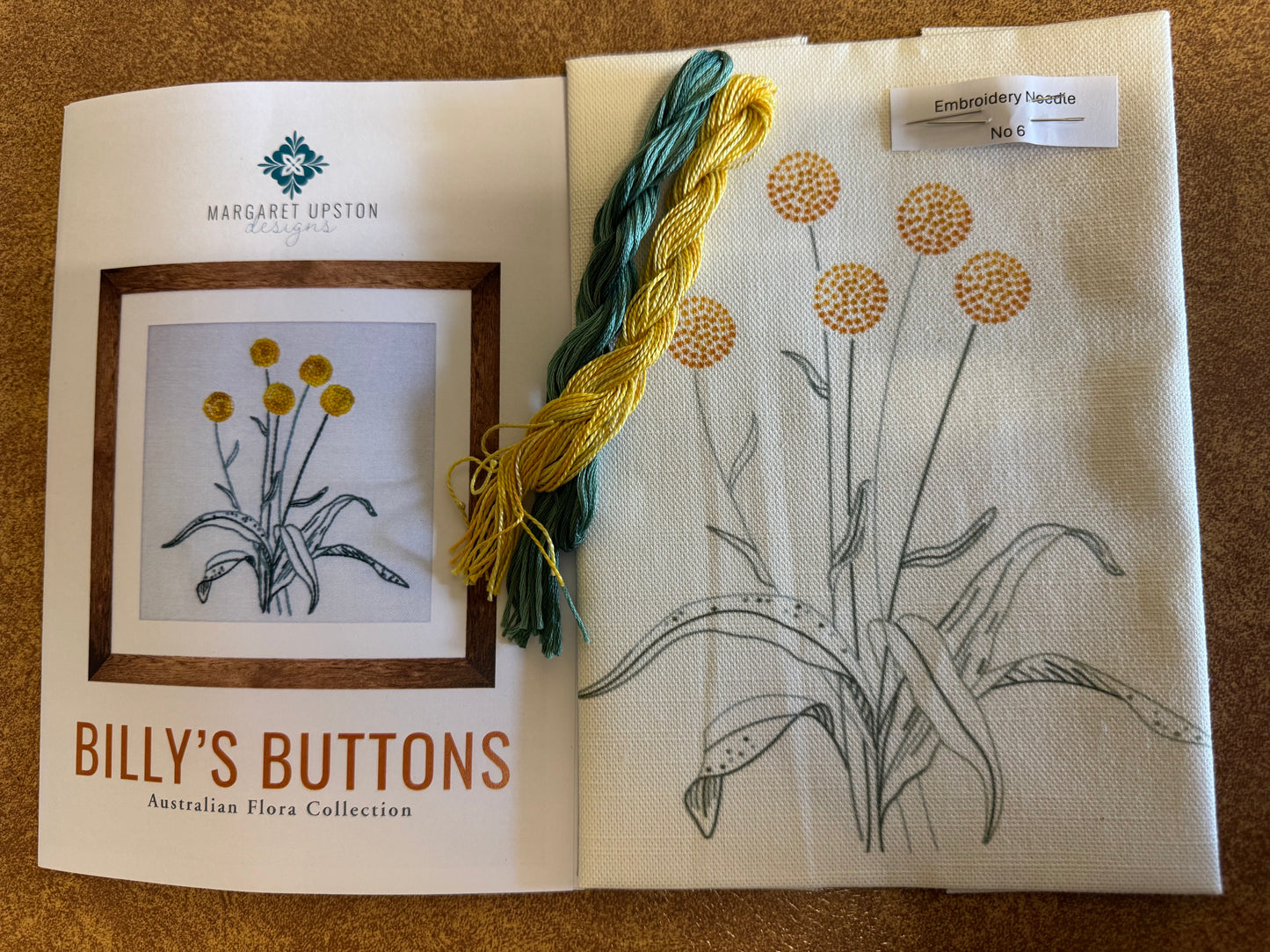Billy's Buttons - Australian Flora Collection - Stitchery by Margaret Upston