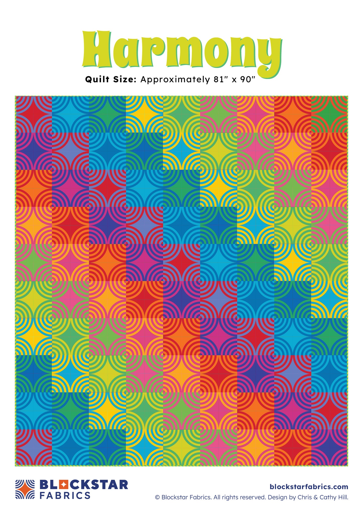 Blockstar Retro Fabric 1/2" Stripe Block BF-13 Green/Blue