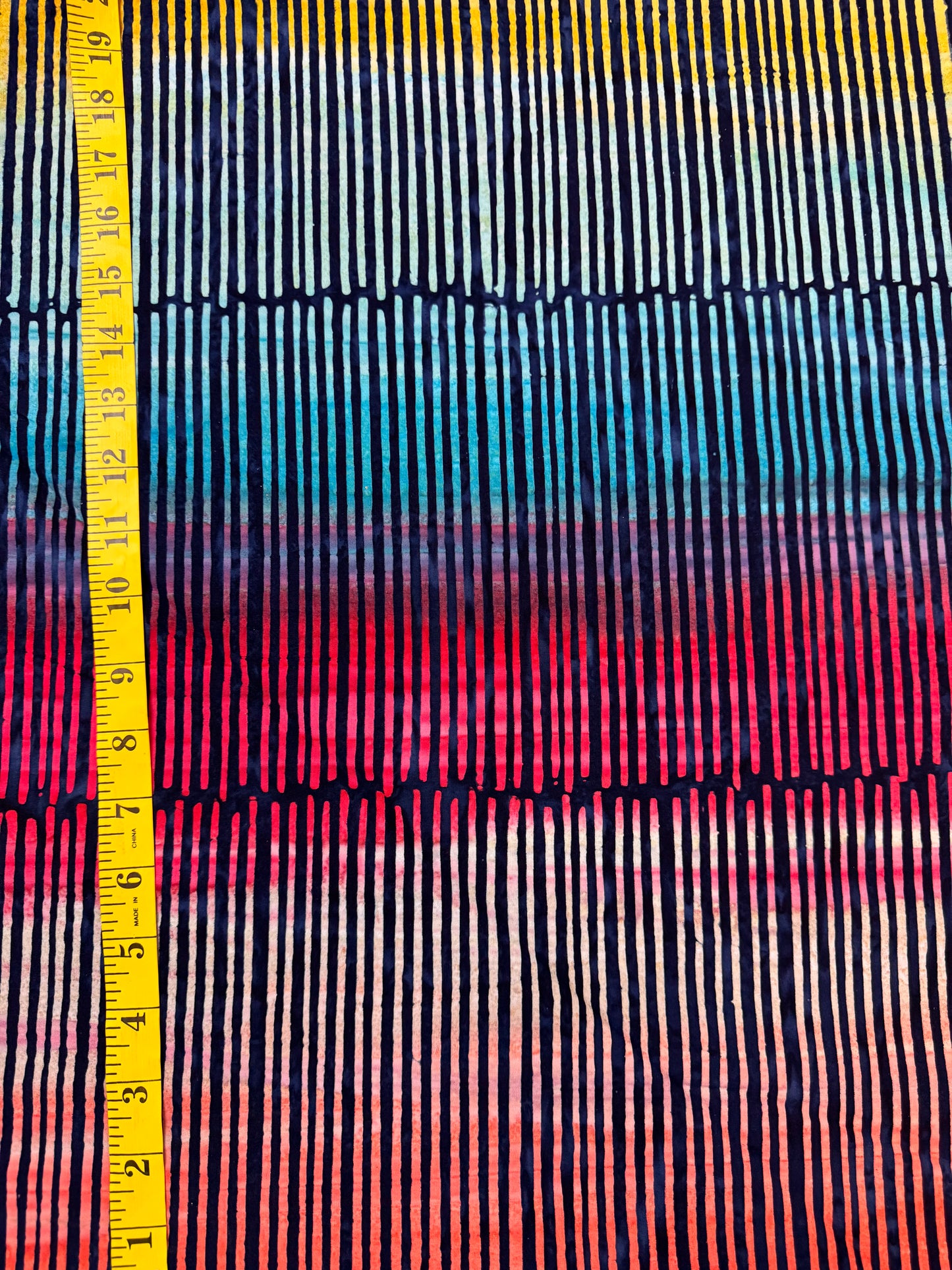 Batik Stripey BA-1634 Bright Yellow Blue Red Orange
