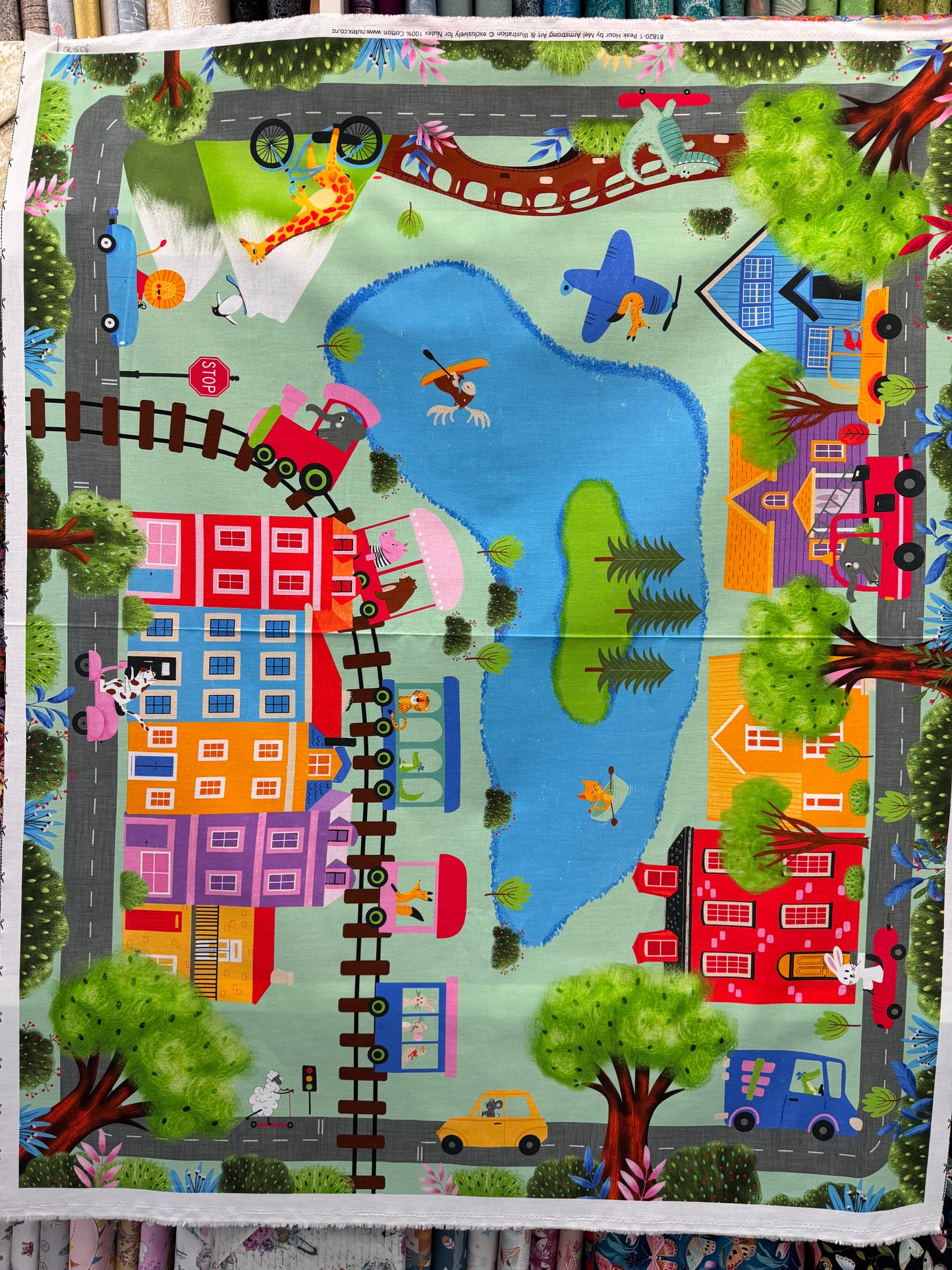 Peak Hour Green Signs Fabric