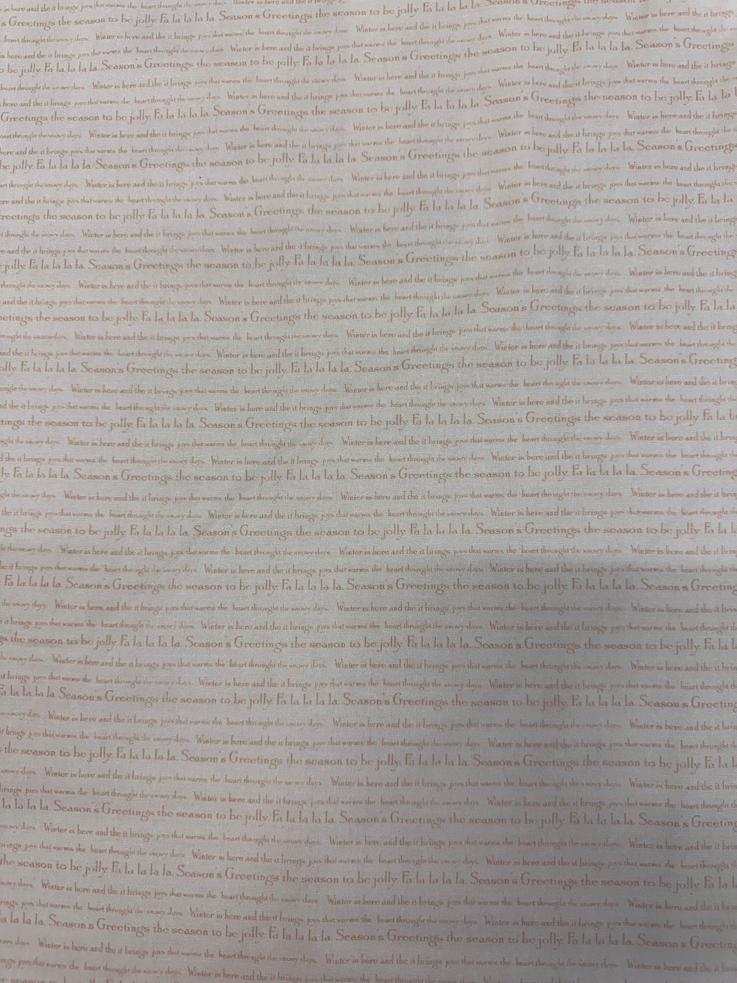 Christmas Seasons Greetings Script on Cream