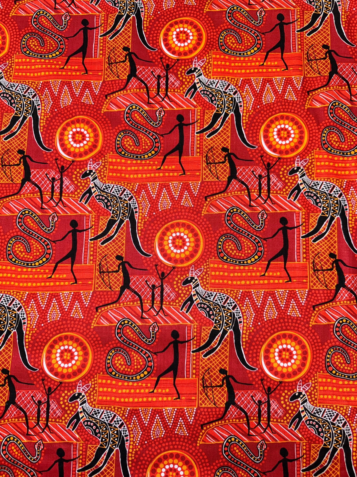 Wilgarup Indigenous motifs in Red and Gold