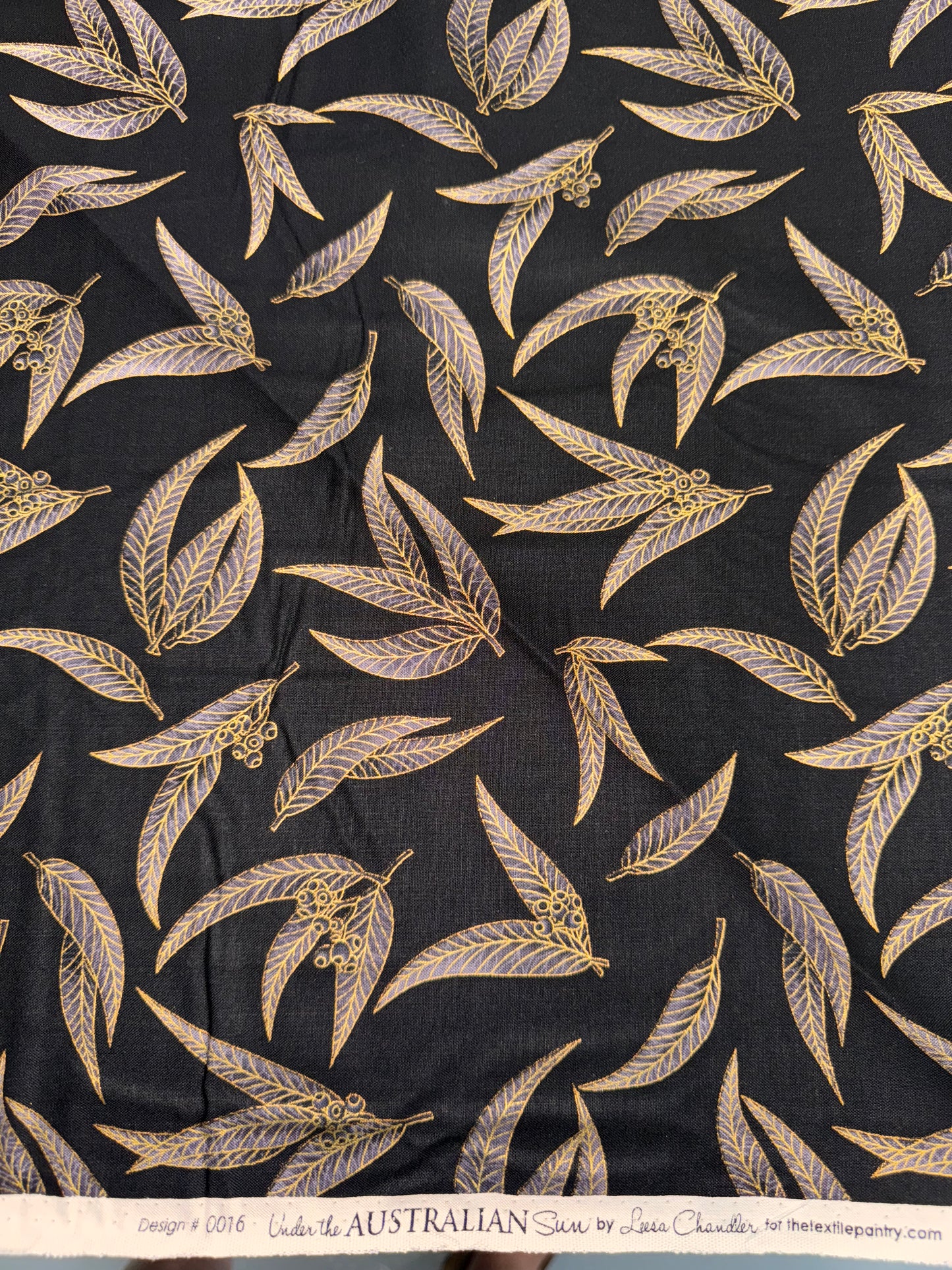 Under the Australian Sun - Gumleaves Black/Gold 7.5m available