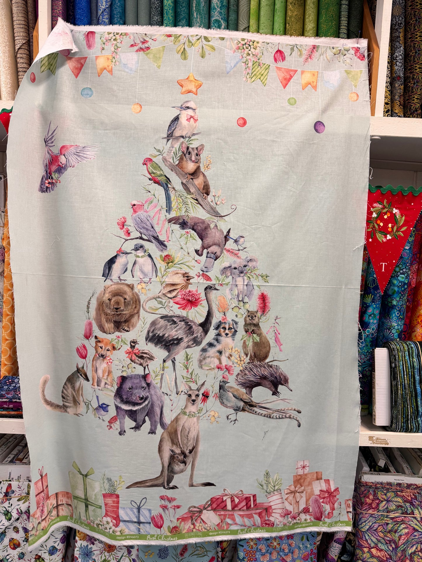 Aussie Animal Christmas Tree Panel DV6373