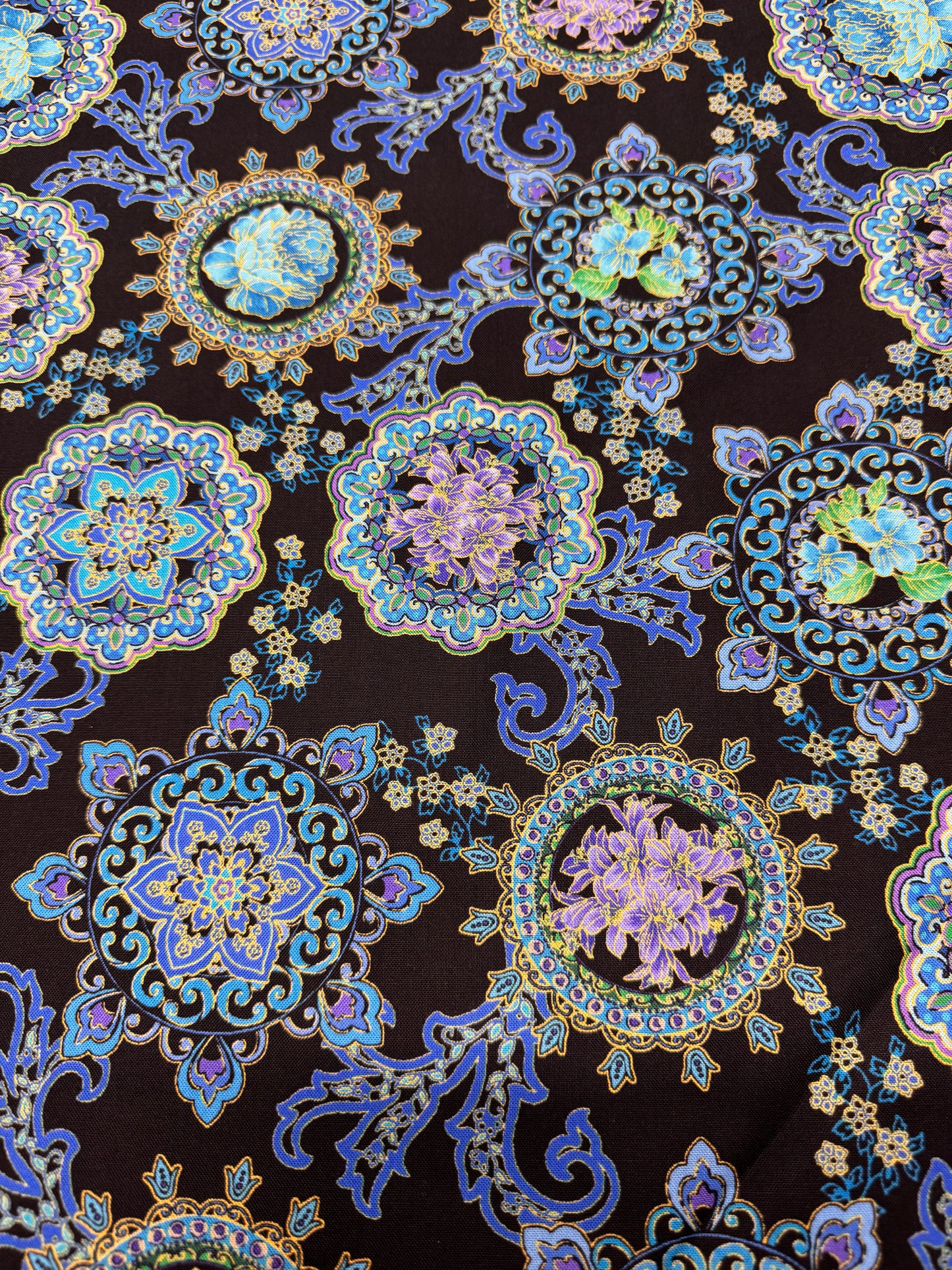 Opulent Floral by Michael Miller Blues and Purples