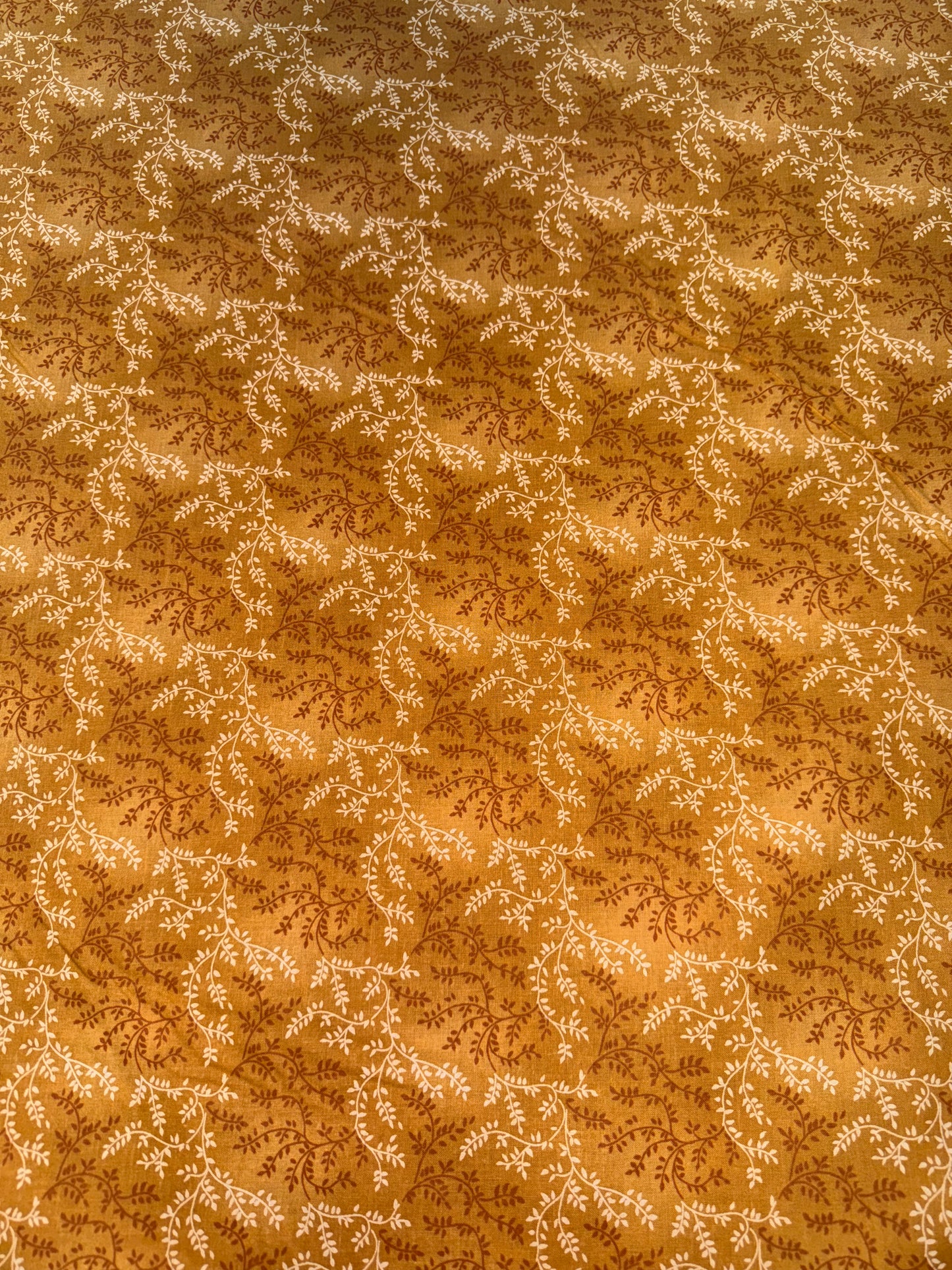 Tan and Gold Vine Wide Back fabric