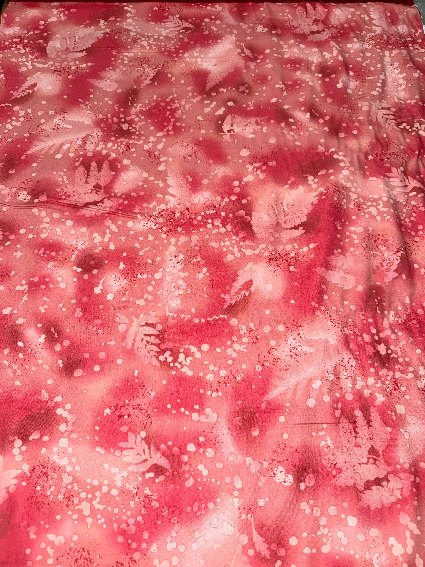 Salmon Pink Fossil Fern Wide Back fabric