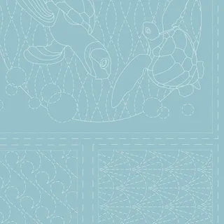 DV4092 Sashiko Ocean Panel In Blue Lagoon